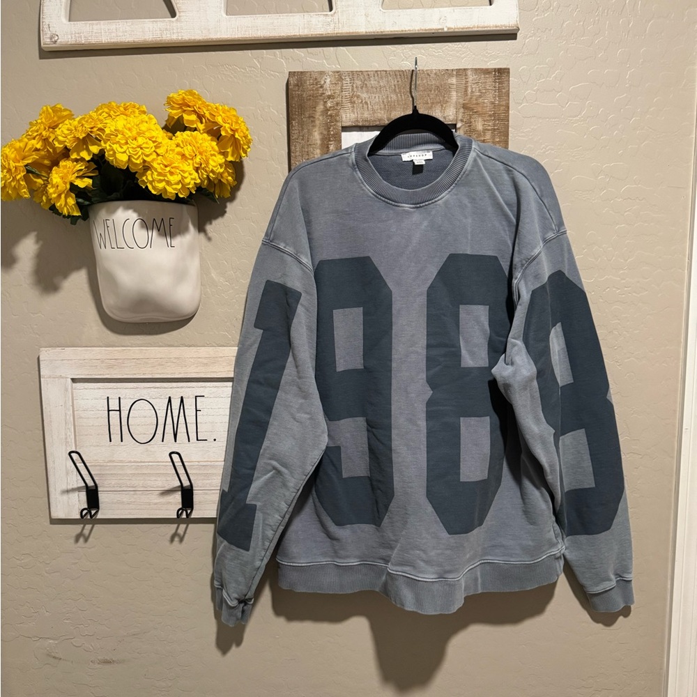 Topshop graphic 98 washed oversized sweatshirt